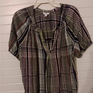 Crown & Ivy Multicolor Plaid Blouse